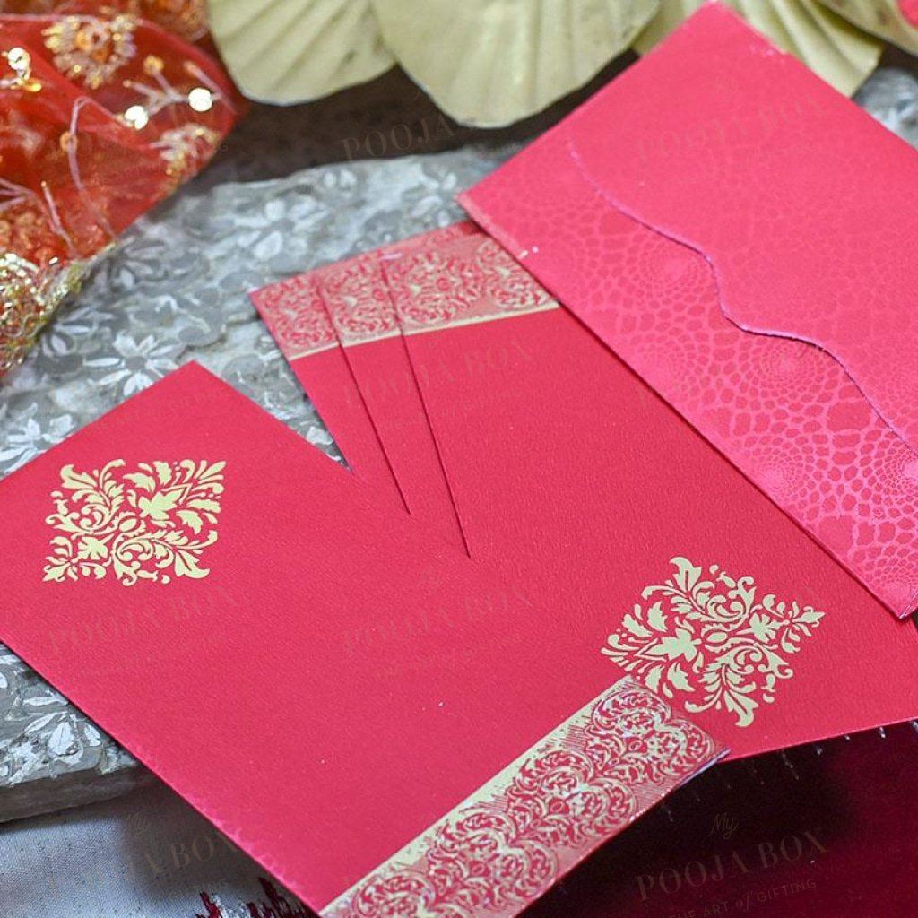 Red Shagun Envelope (Pack Of 4)