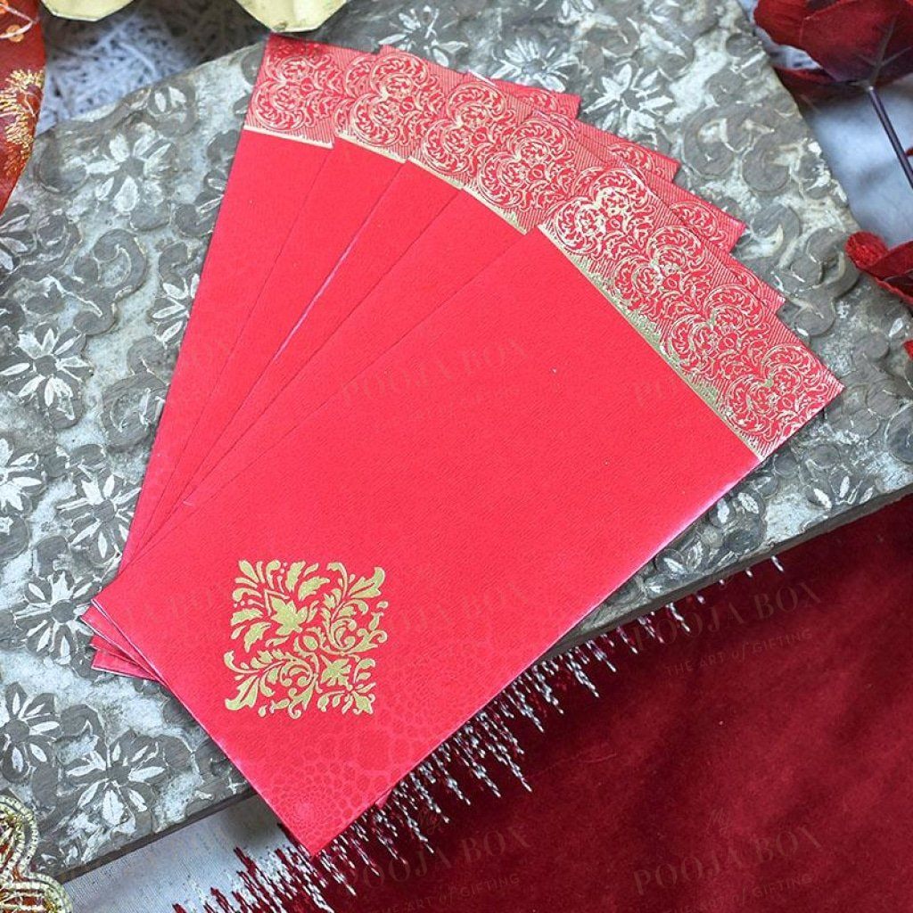 Red Shagun Envelope (Pack Of 4)