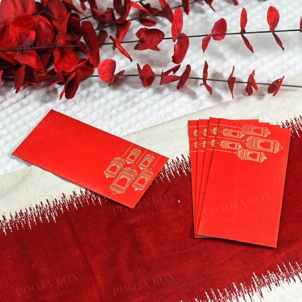 Red Shagun Envelope Set Of 4