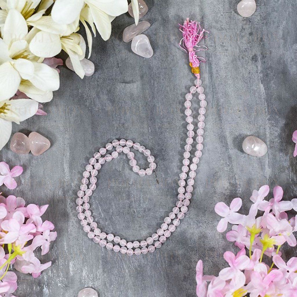 Rose Quartz 6mm Crystal Healing Beaded Mala | Stone of Love