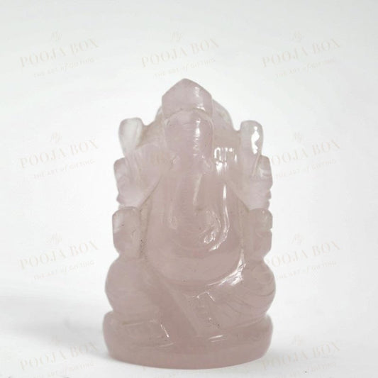 Rose Quartz Peace Gemstone Ganesha Showpiece Reiki Products