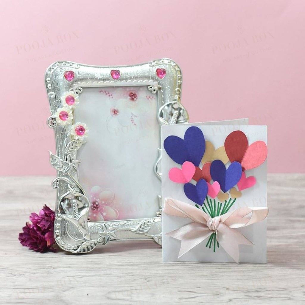 Royal Floral Silver Photo Frame Home Decor