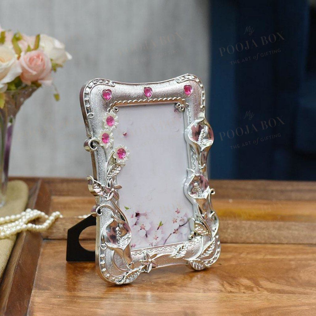 Royal Floral Silver Photo Frame Home Decor
