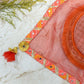 Scarlet Red & Peach Thali Cover