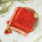 Scarlet Red & Peach Thali Cover