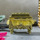 Shimmering Gold Trinket Box With Rose Pattern (Material: Plastic) Gifting
