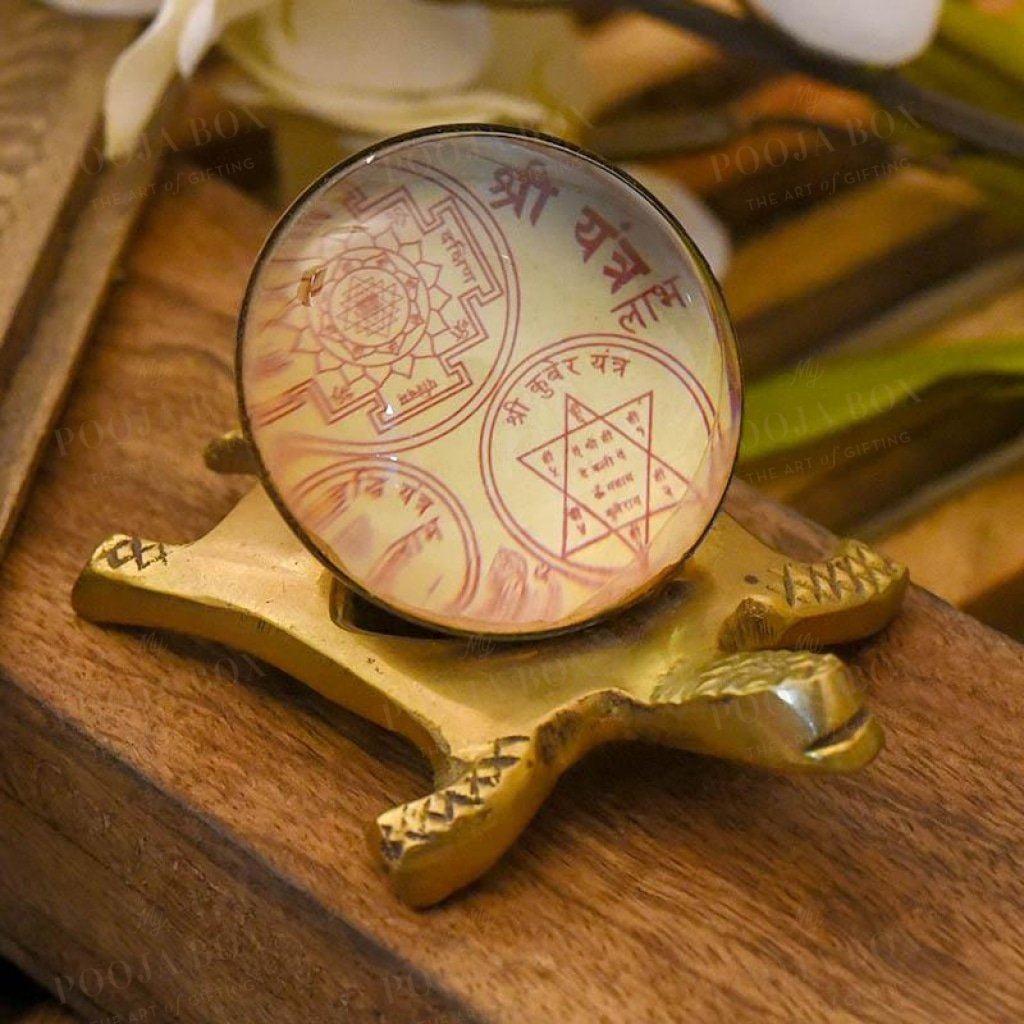 Shree Sampurna Glass Tortoise Yantra