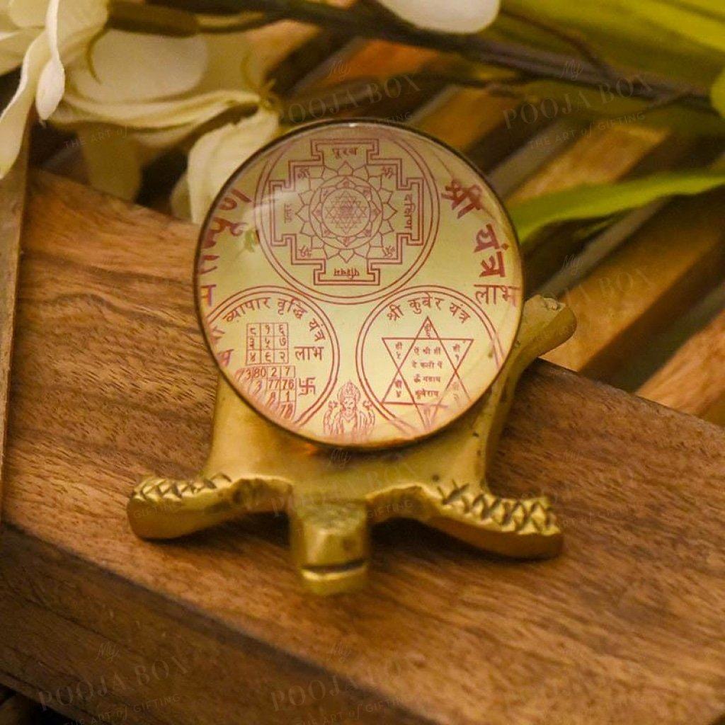 Shree Sampurna Glass Tortoise Yantra
