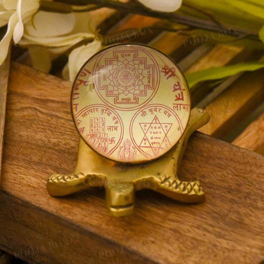 Shree Sampurna Glass Tortoise Yantra
