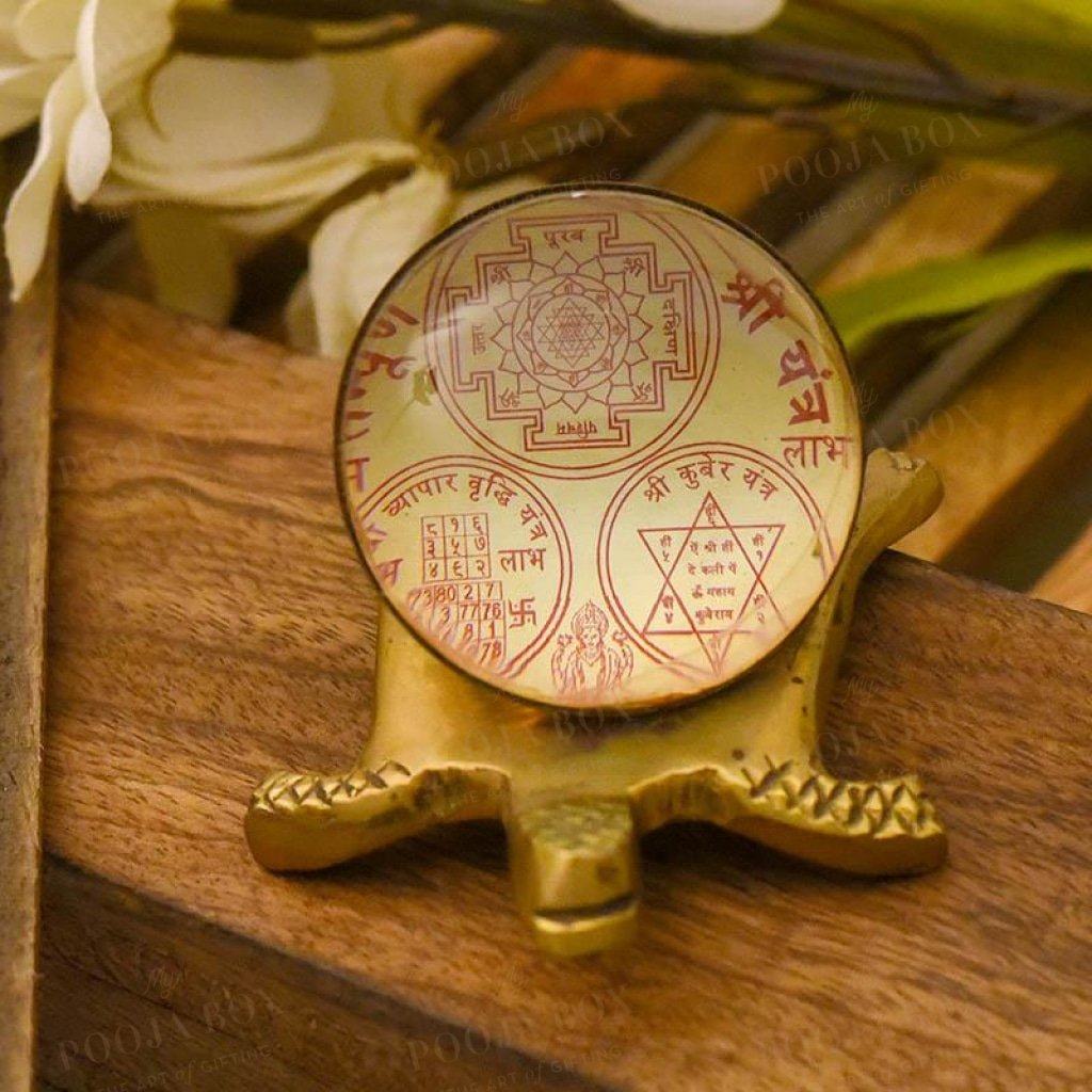 Shree Sampurna Glass Tortoise Yantra