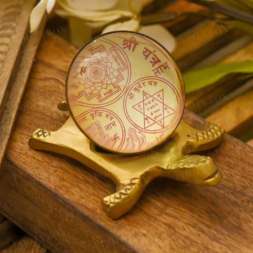 Shree Sampurna Glass Tortoise Yantra