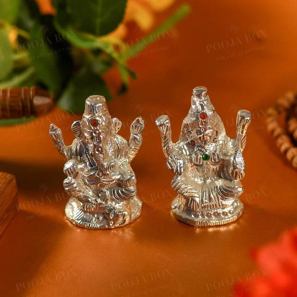 Buy Silver Ganesh Laxmi Murti for Home Decor Online in India