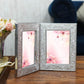 Silver Leaf Double Motif Photo Frame Home Decor