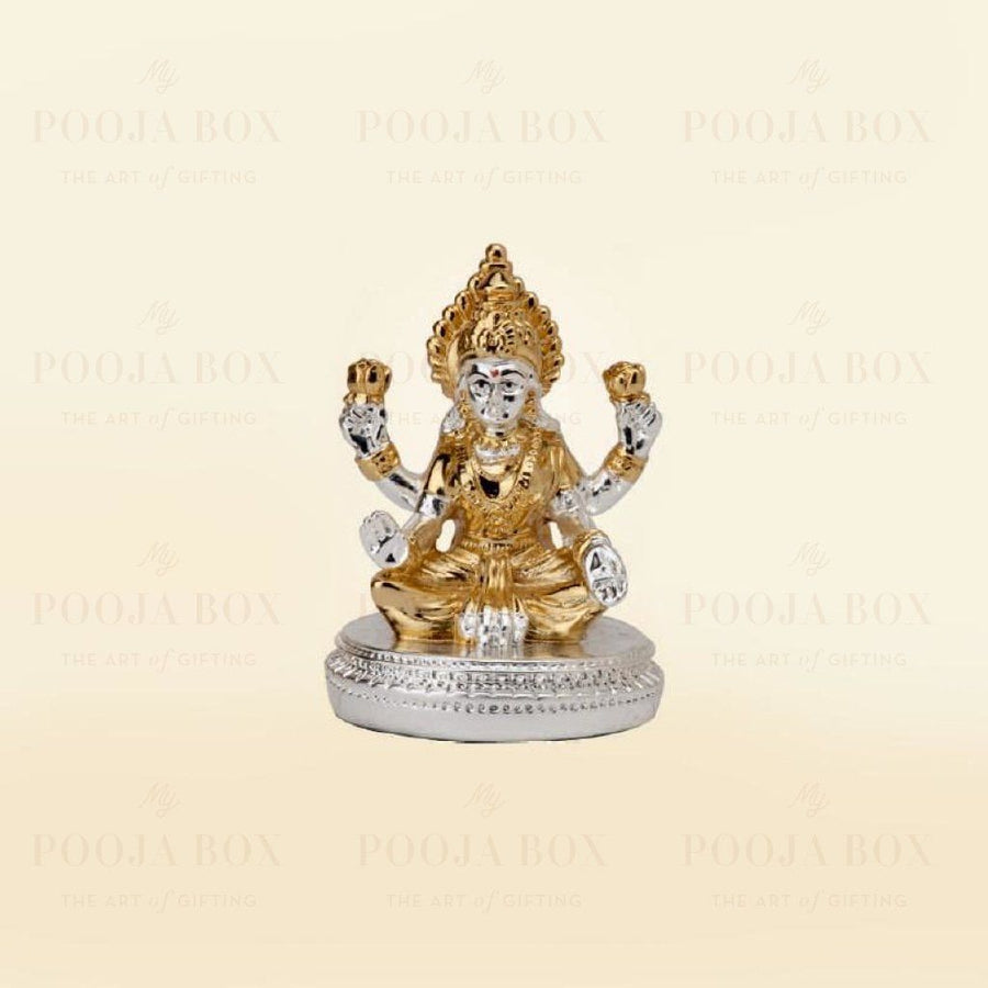 Silver Plated Laxmi With Round Base Idols