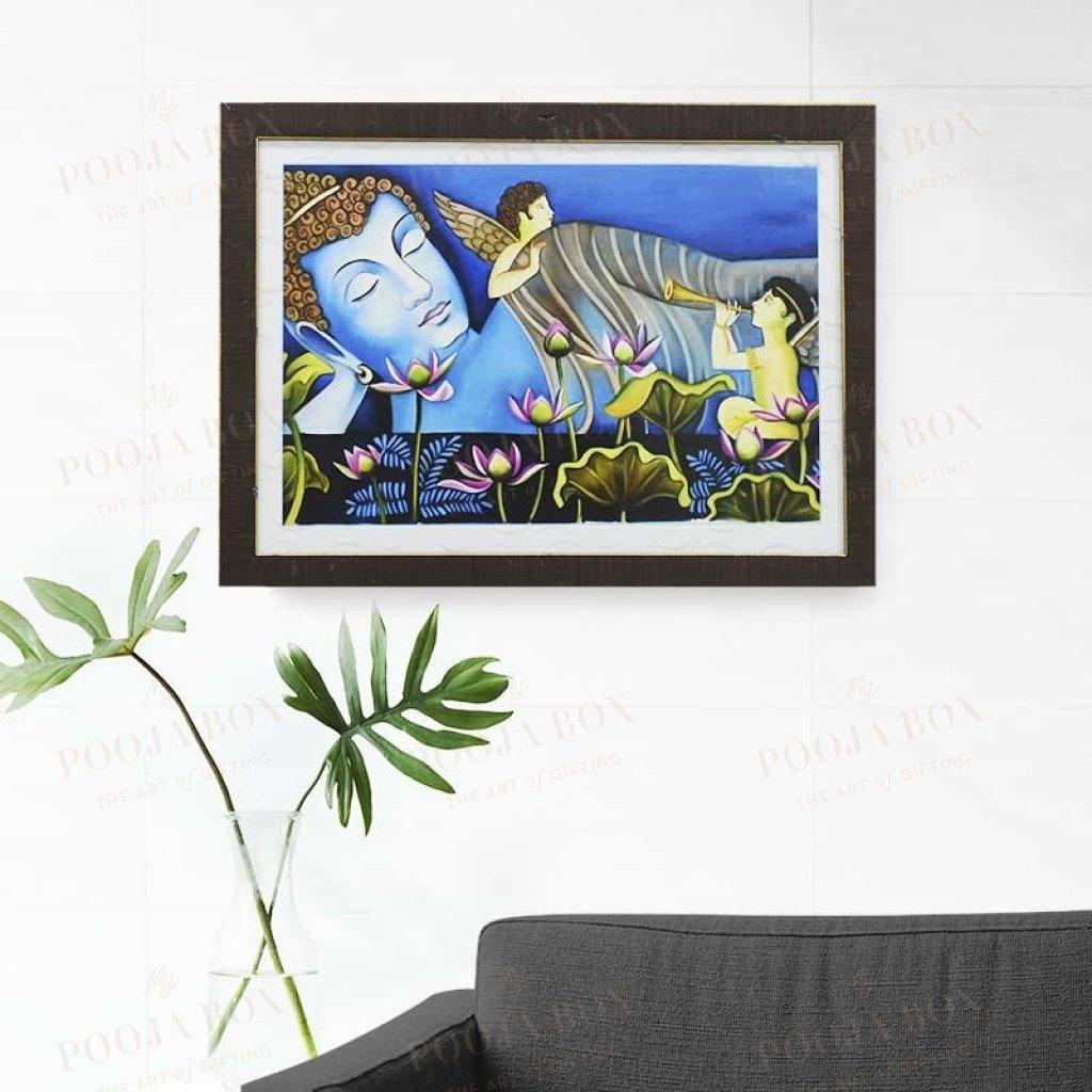 Sleeping Buddha Framed Wall Painting Hanging