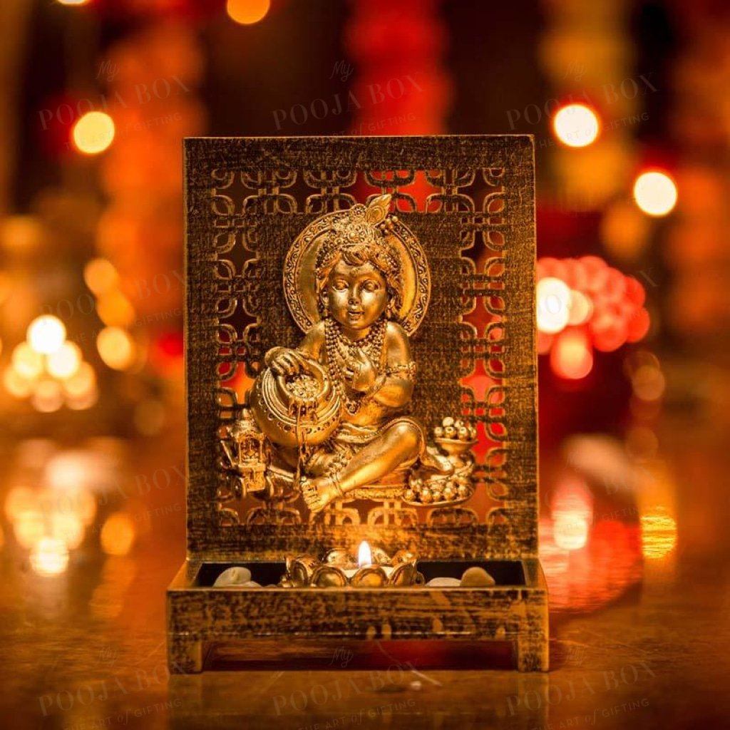 Buy Sparkling Laddu Gopal T-Light Holder Showpiece - Online in India ...