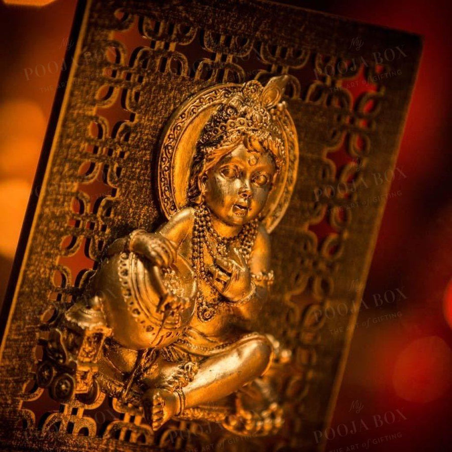 Sparkling Laddu Gopal T-Light Holder Showpiece Candle