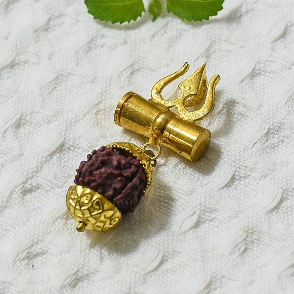 Spiritual Trishul Five Faces Rudraksha Pendant