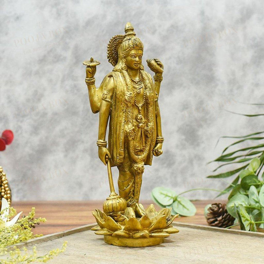Standing Brass Lord Vishnu Idol/murti Idol