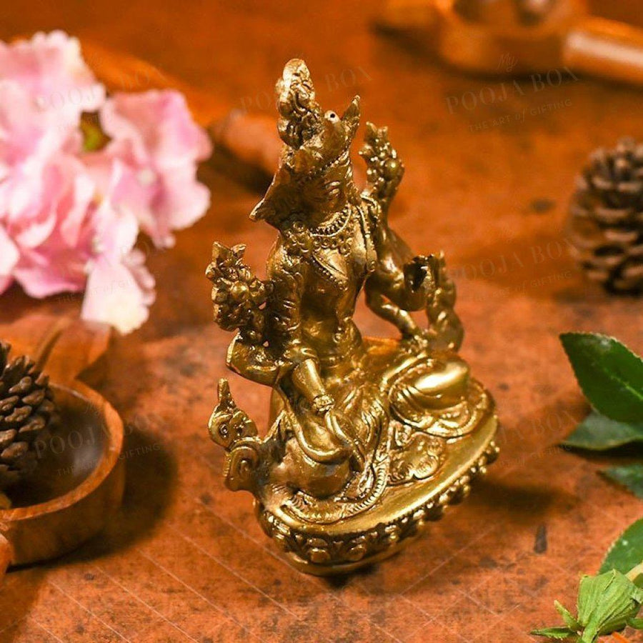 Studded Brass Tara Statue Idol