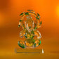 Stunning Ganesh Glass Idol In Transparent White And Green Idols