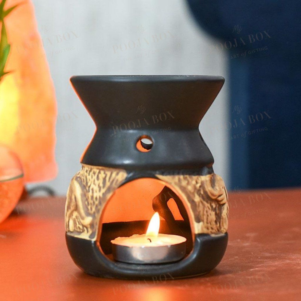 Stunning Handmade Elephant Engraved Aroma Diffuser Tealight Holder Diffusor