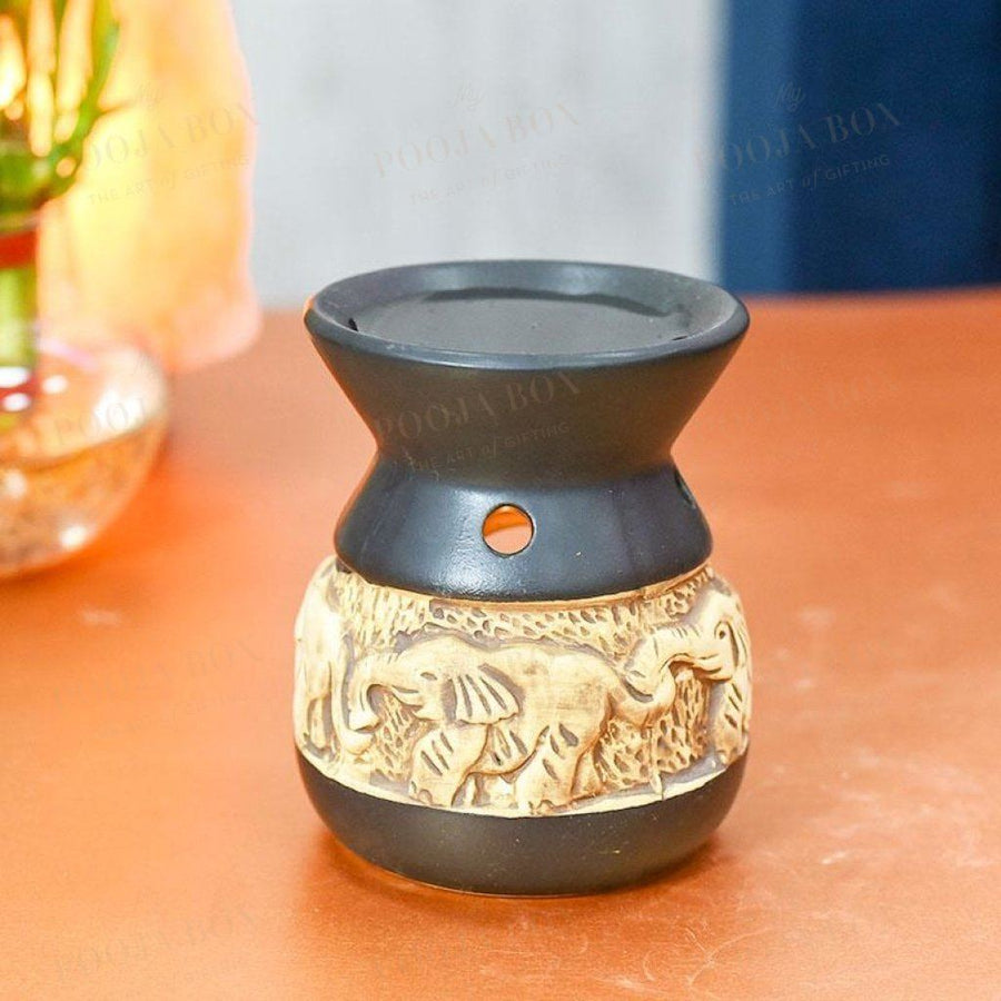 Stunning Handmade Elephant Engraved Aroma Diffuser Tealight Holder Diffusor