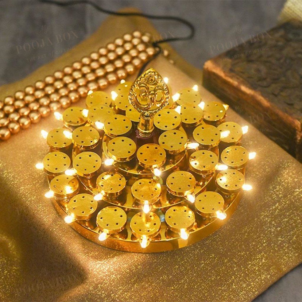 Traditional Om Layered Led Deep Thali Diya