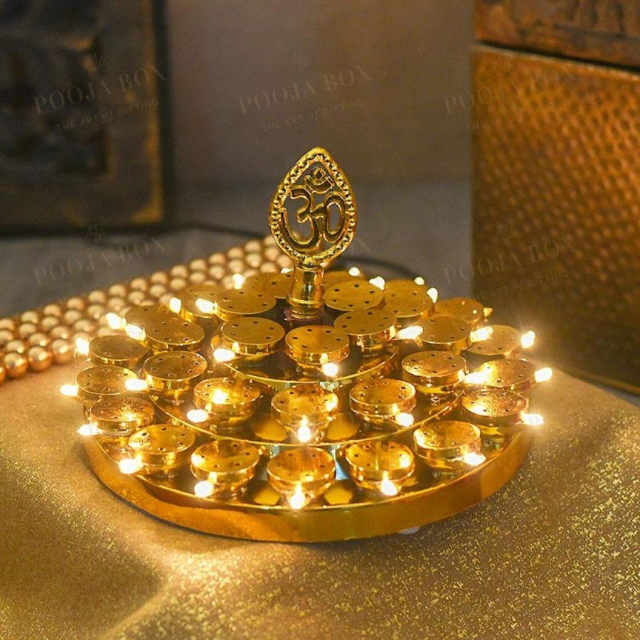 Traditional Om Layered Led Deep Thali Diya