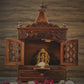 Traditional Wood Pooja Mandir With Doors Temple