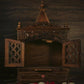 Traditional Wood Pooja Mandir With Doors Temple