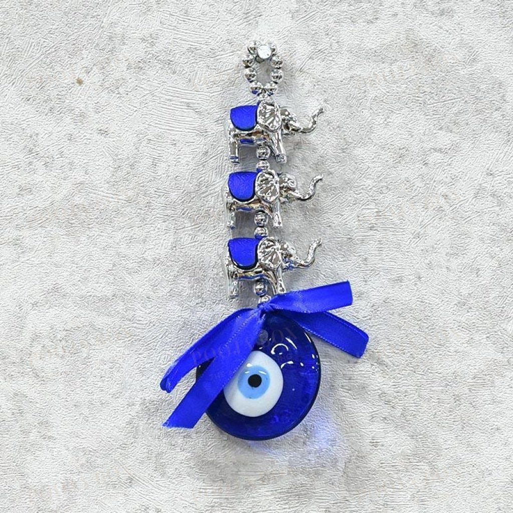 Turkish Evil Eye & Elephants Wall Hanging Protection Amulet Feng Shui