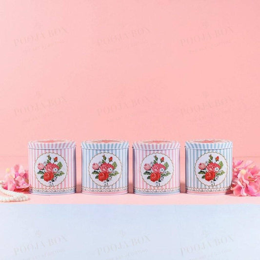 Vintage Tin Box Set Of 4 Crockery