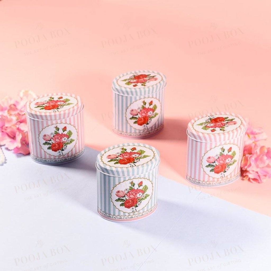 Vintage Tin Box Set Of 4 Crockery