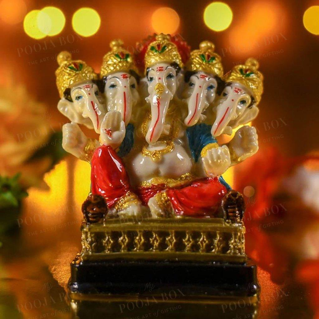 Vivid Panchmukhi Ganesha Idol Idols