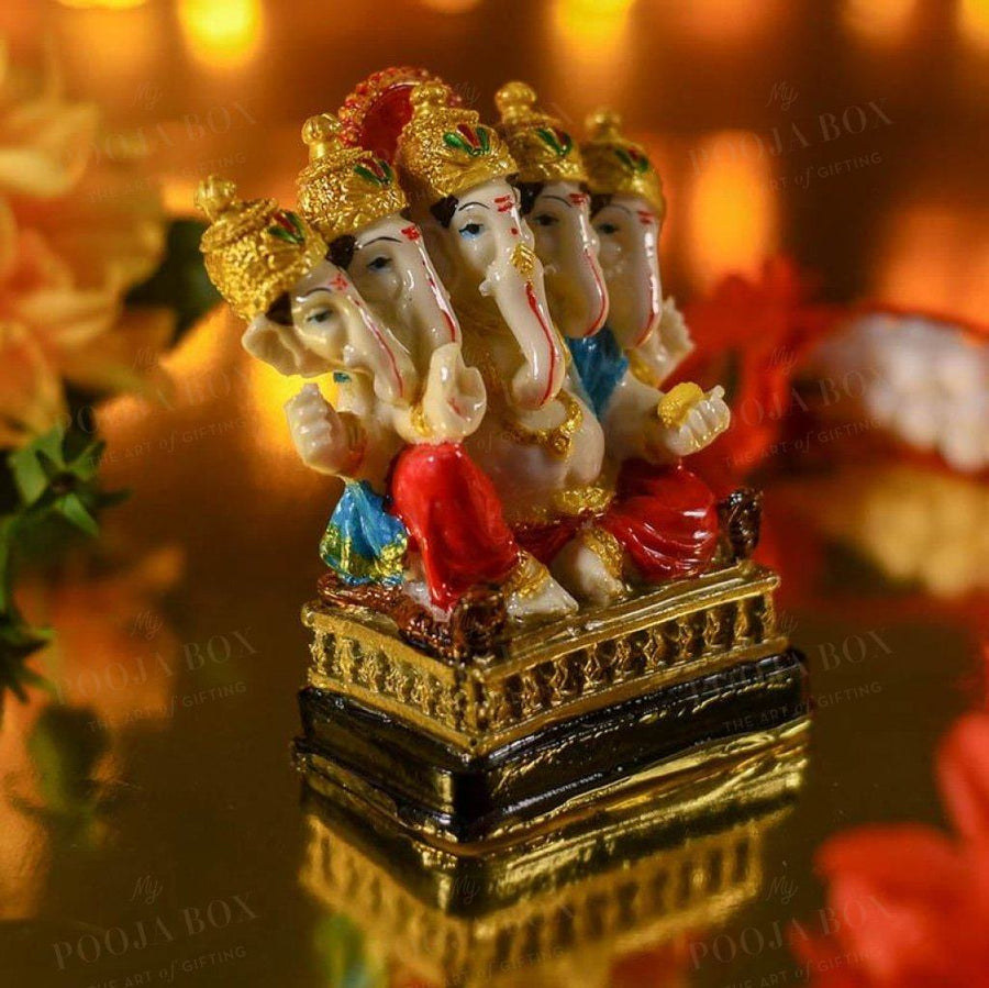 Vivid Panchmukhi Ganesha Idol Idols