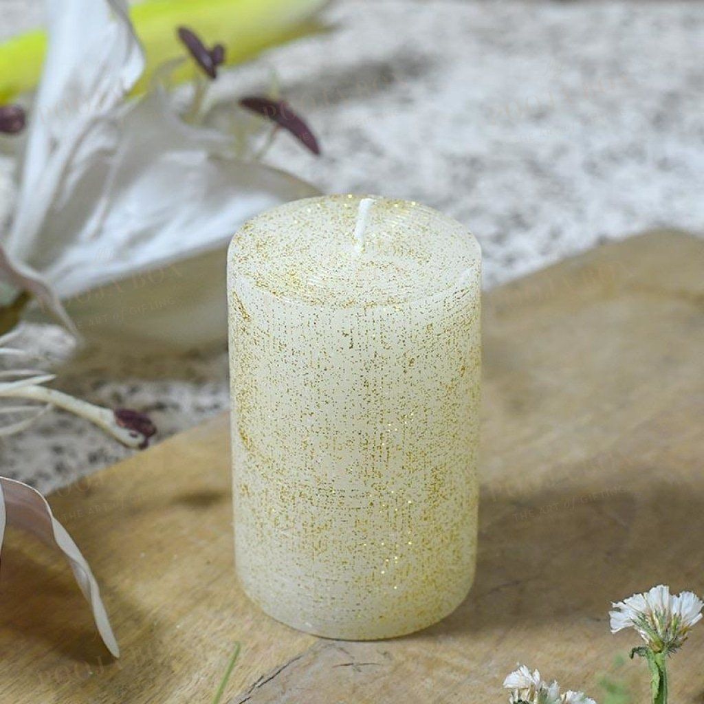 White Glitter Candle
