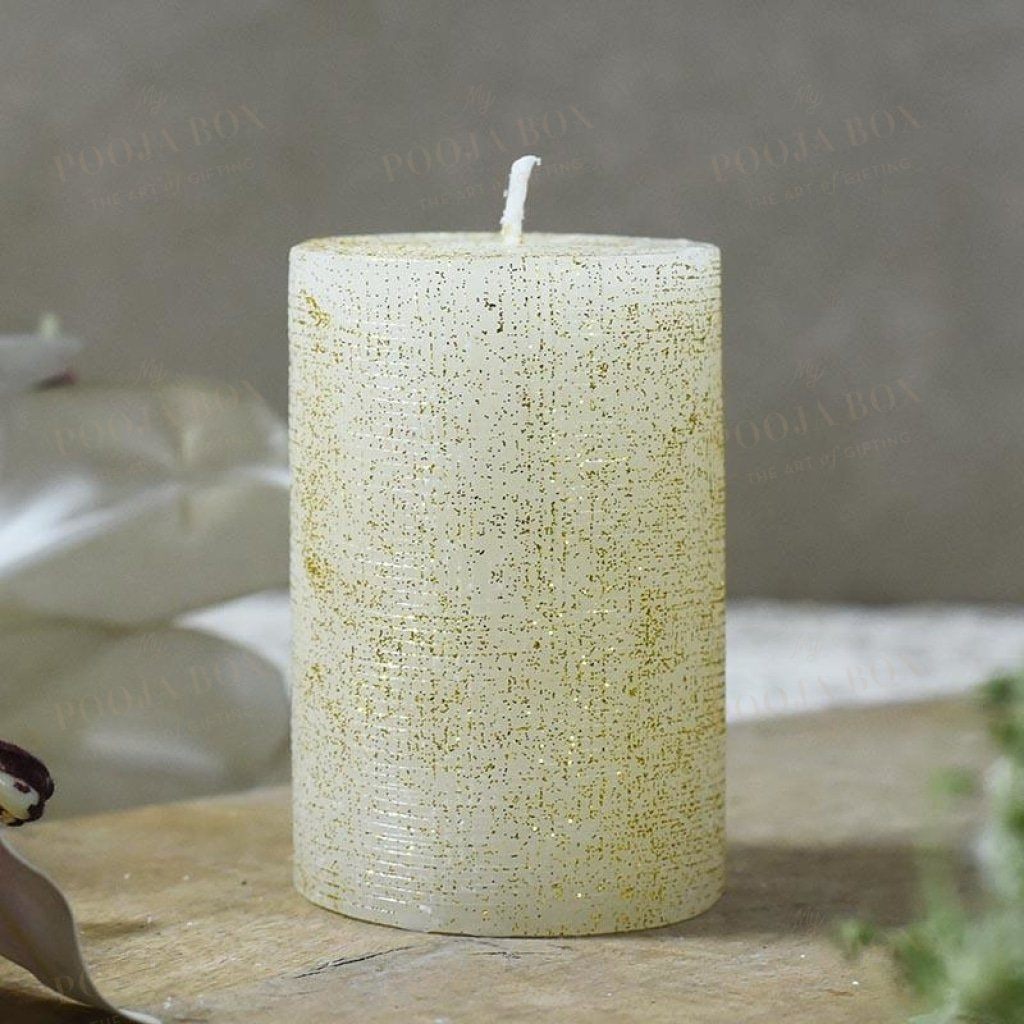 White Glitter Candle