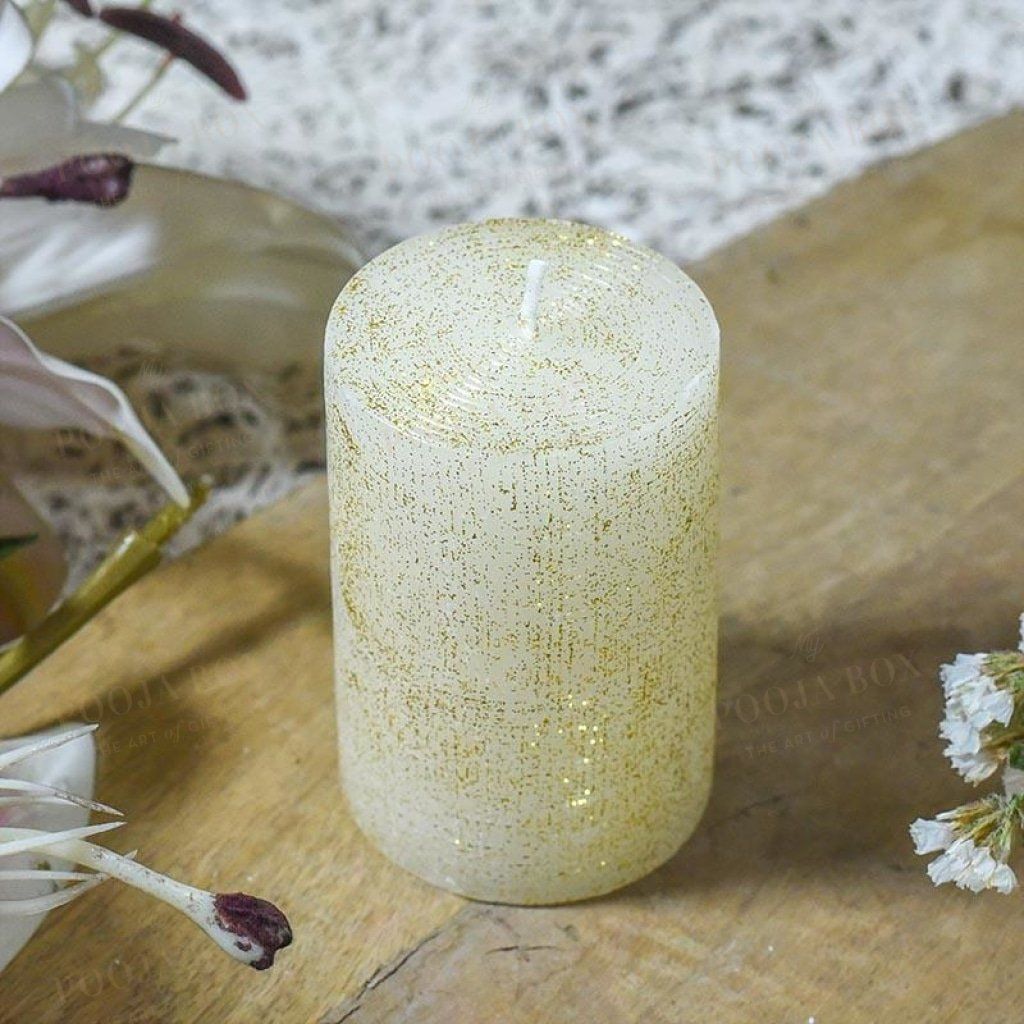 White Glitter Candle