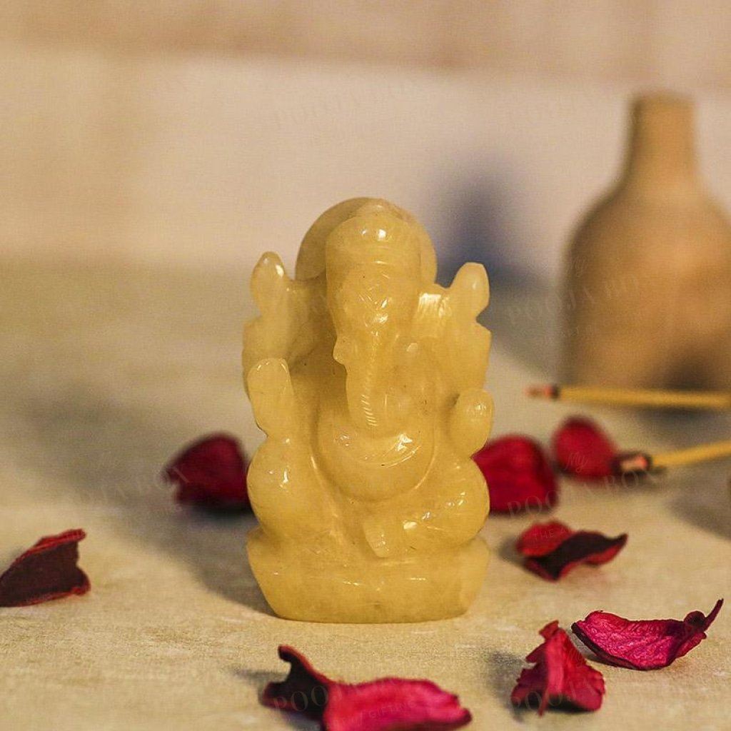 Yellow Aventurine Ganesha Showpiece Reiki Products